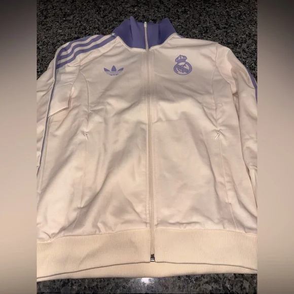 ADIDAS Real Madrid CF OG Track Top Wonder White & Lilac Men’s Jacket Medium - Picture 1 of 3